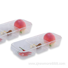 Transparent 3 Compartment Refrigerator Container Drawer Tray